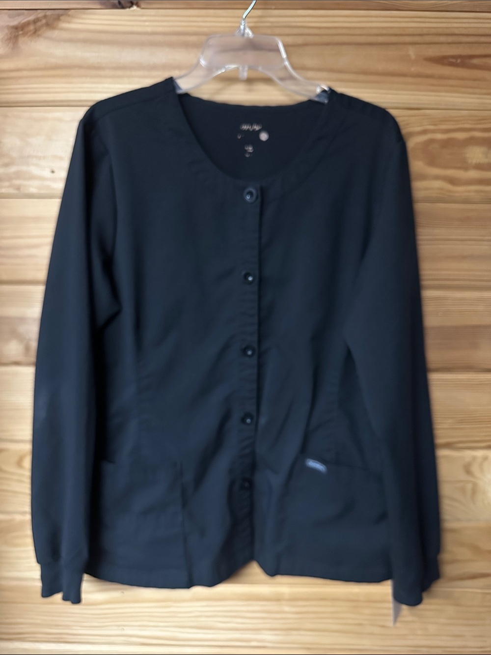 Sanibel Black Women's Button-Front Jacket Top Long Sleeve Size XL